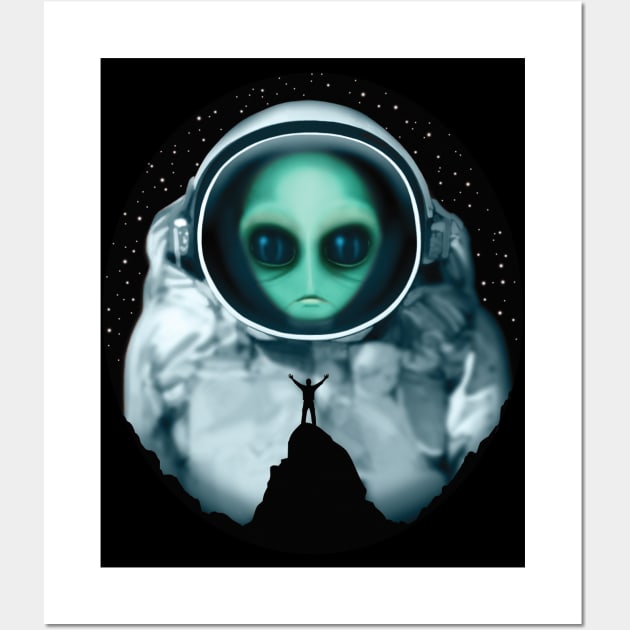 Giant Alien Astronaut Wall Art by TMBTM